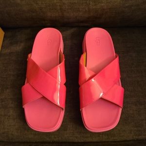 Bright pink Ugg sandals Emily